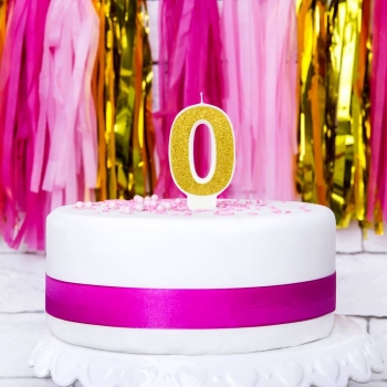 Number Candle - 0 - Gold
